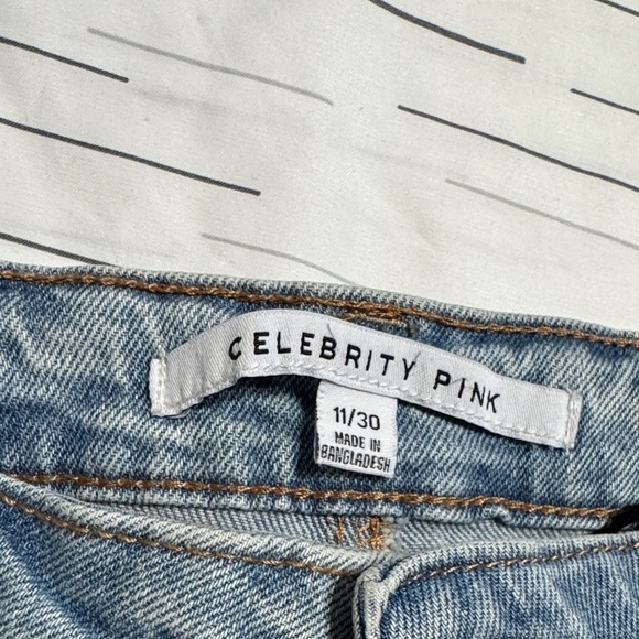 Celebrity Pink Light Wash Denim Shorts - Picture 3 of 7